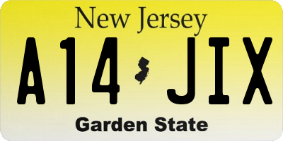 NJ license plate A14JIX