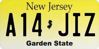 NJ license plate A14JIZ