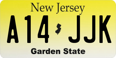 NJ license plate A14JJK