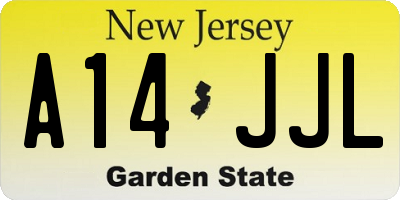 NJ license plate A14JJL