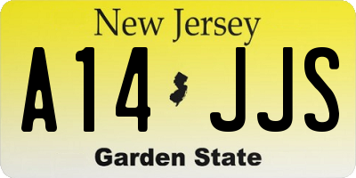 NJ license plate A14JJS