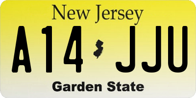 NJ license plate A14JJU