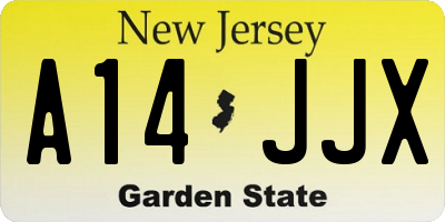 NJ license plate A14JJX