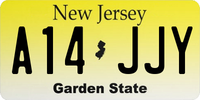 NJ license plate A14JJY