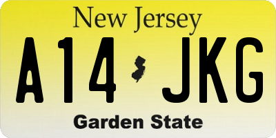 NJ license plate A14JKG