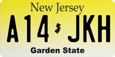 NJ license plate A14JKH