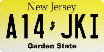 NJ license plate A14JKI