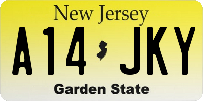 NJ license plate A14JKY