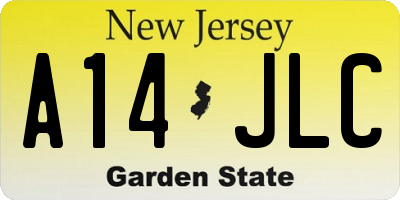 NJ license plate A14JLC