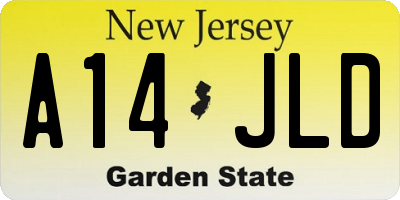 NJ license plate A14JLD