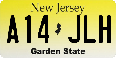 NJ license plate A14JLH