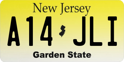 NJ license plate A14JLI