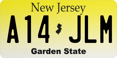 NJ license plate A14JLM
