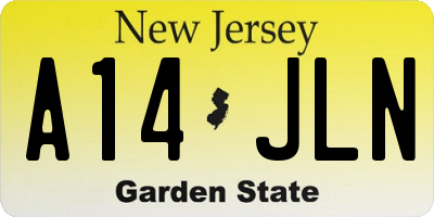 NJ license plate A14JLN