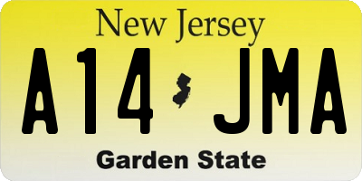 NJ license plate A14JMA