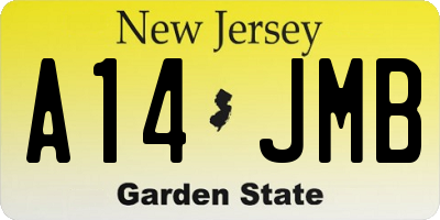 NJ license plate A14JMB