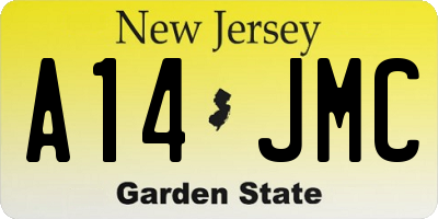 NJ license plate A14JMC