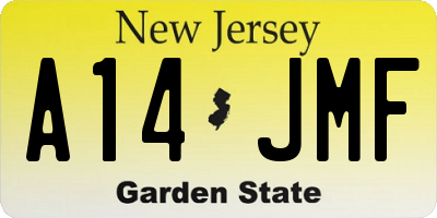 NJ license plate A14JMF
