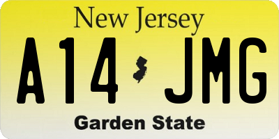 NJ license plate A14JMG