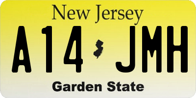 NJ license plate A14JMH