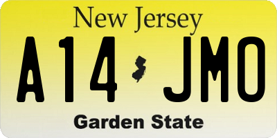 NJ license plate A14JMO
