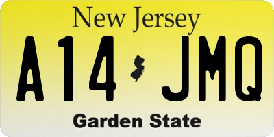 NJ license plate A14JMQ