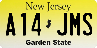 NJ license plate A14JMS