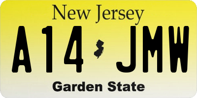 NJ license plate A14JMW