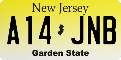 NJ license plate A14JNB