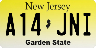 NJ license plate A14JNI