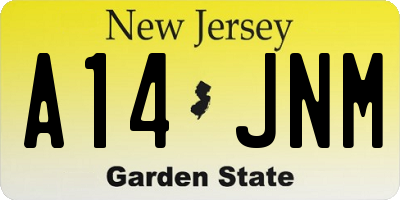 NJ license plate A14JNM