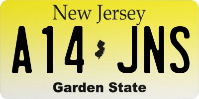 NJ license plate A14JNS