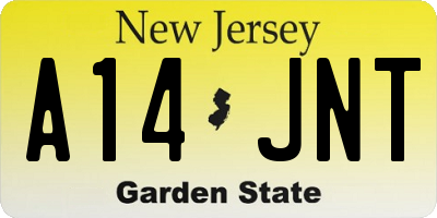 NJ license plate A14JNT