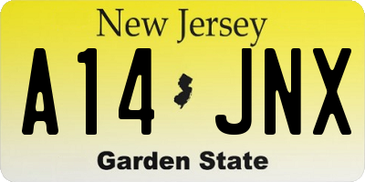 NJ license plate A14JNX