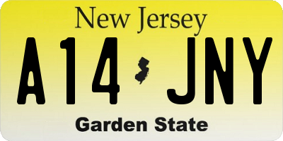 NJ license plate A14JNY