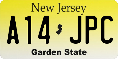 NJ license plate A14JPC
