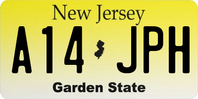 NJ license plate A14JPH