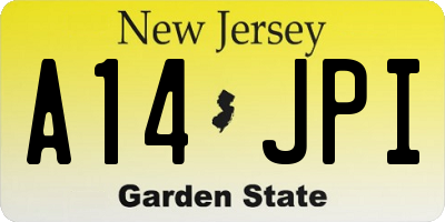 NJ license plate A14JPI