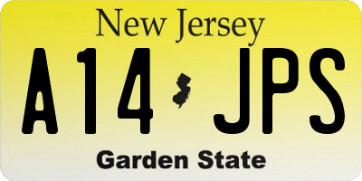 NJ license plate A14JPS