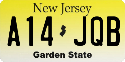 NJ license plate A14JQB
