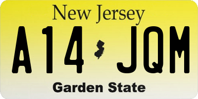 NJ license plate A14JQM