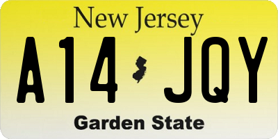 NJ license plate A14JQY