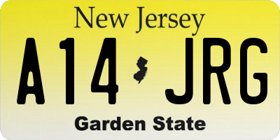 NJ license plate A14JRG