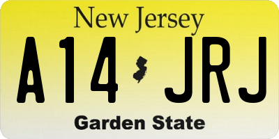 NJ license plate A14JRJ