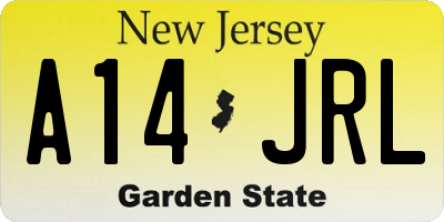NJ license plate A14JRL