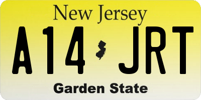 NJ license plate A14JRT
