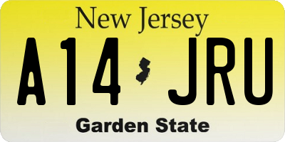 NJ license plate A14JRU