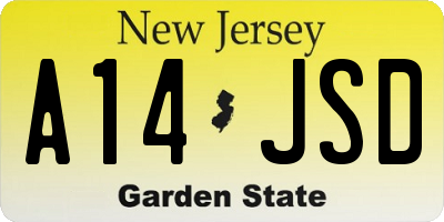 NJ license plate A14JSD