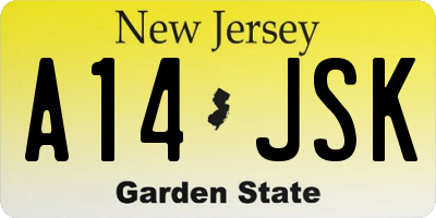 NJ license plate A14JSK
