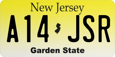 NJ license plate A14JSR